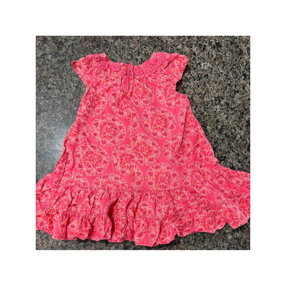 Calypso St Barth for Target Pink Medallion Ruffle Dress 2T Rosette Detail Cotton - Picture 2 of 7